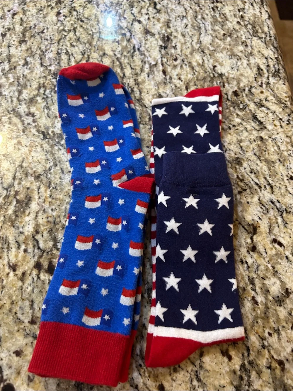 USA Red & Blue Star-Spangled Men's Crew Socks